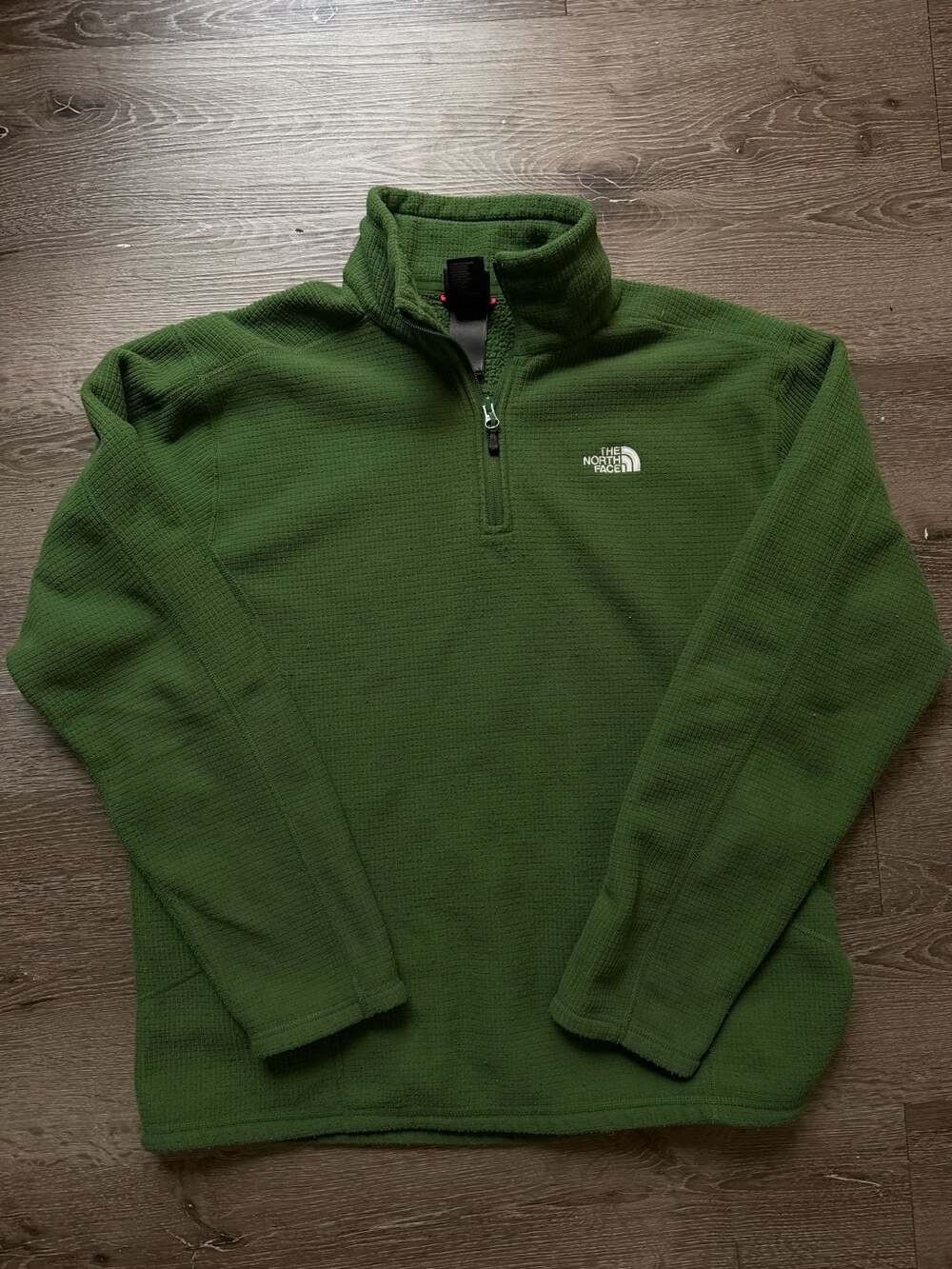 The North Face Men's Green 1/2 Zip Waffle Knit Pullover Sweater Size Large